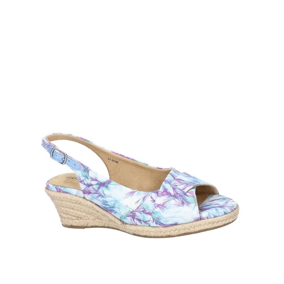 Easy Street Womens Devlin Peep Toe Ankle Strap Wedge Sandals