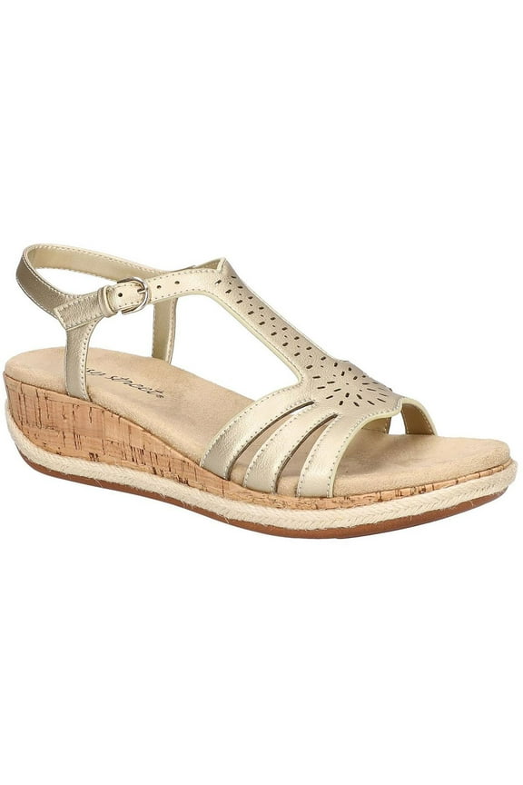 Womens Dorinda Faux Leather Cut-Out Slingback Sandals