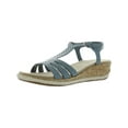 thumbnail image 1 of Easy Street Womens Dorinda Faux Leather T-Bar Espadrilles, 1 of 3