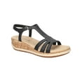 thumbnail image 1 of Easy Street Womens Dorinda Faux Leather T-Strap Wedge Sandals, 1 of 1