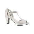 thumbnail image 1 of Easy Street Flash Women's Dress Sandals Color: Silver Satin Size: 9 WIDE, 1 of 3