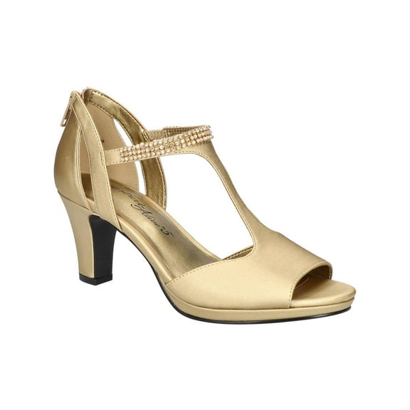Easy Street Womens Flash Satin Peep Toe Heels
