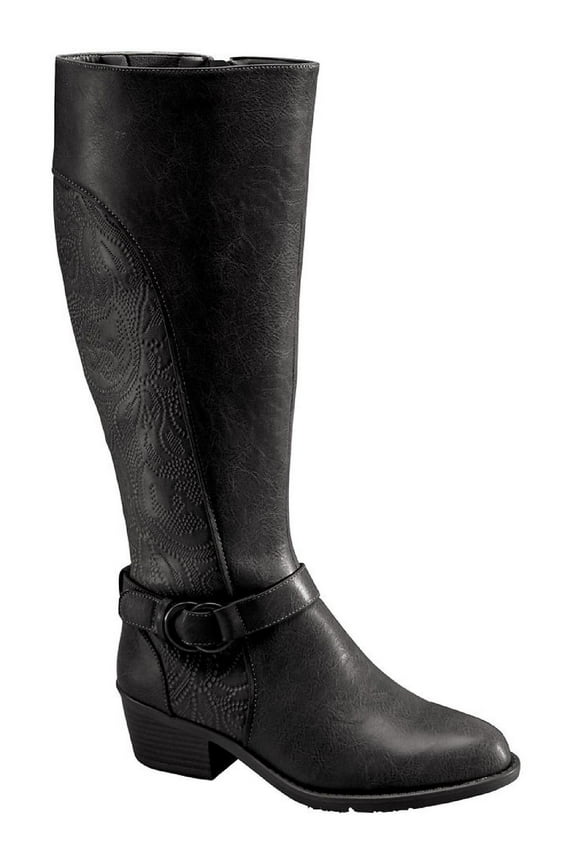 Womens Luella Embossed Faux Leather Knee-High Boots