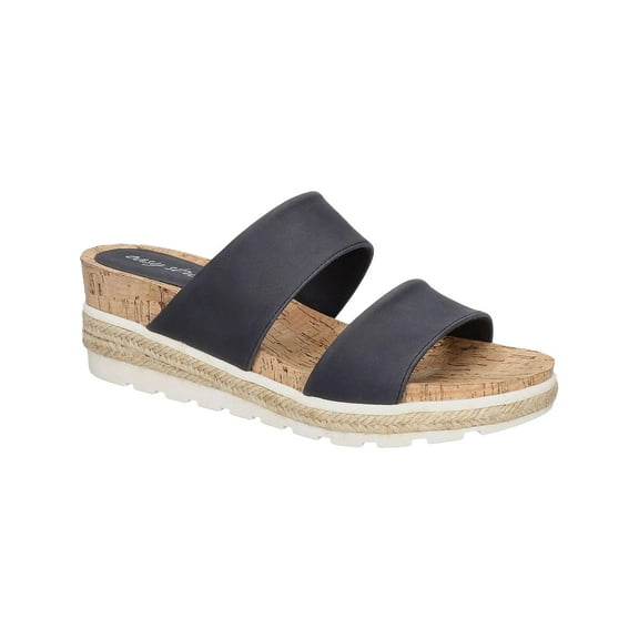 Easy Street Womens Maryann Comfort Insole Faux Leather Wedge Heels