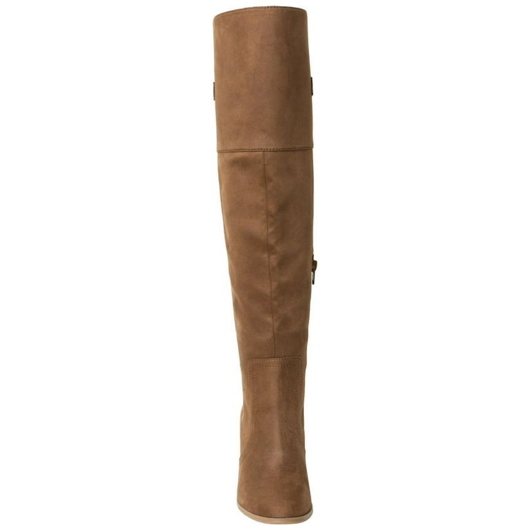 Easy Street Womens Maxwell Faux Suede Stacked Heel Over The Knee Boots Walmart