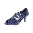 thumbnail image 1 of Easy Street Oceana Women's Dress Pumps Color: Navy Satin Size: 8.5 WIDE, 1 of 4