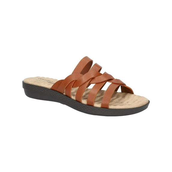 Easy Street Womens Sheri Comfort Insole Open Toe Slide Sandals
