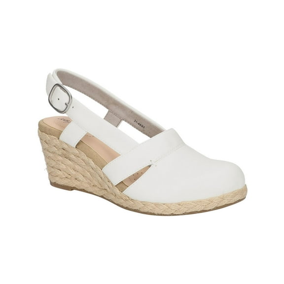 Easy Street Womens Stargaze Faux Leather Closed Toe Wedge Sandals