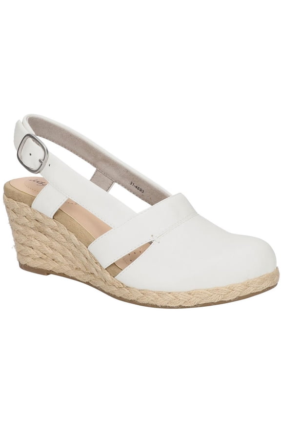 Womens Stargaze Faux Leather Closed Toe Wedge Sandals