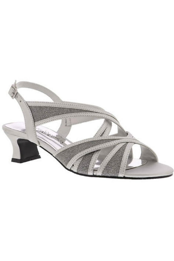 Womens Tristen Metallic Ankle Strap Kitten Heels