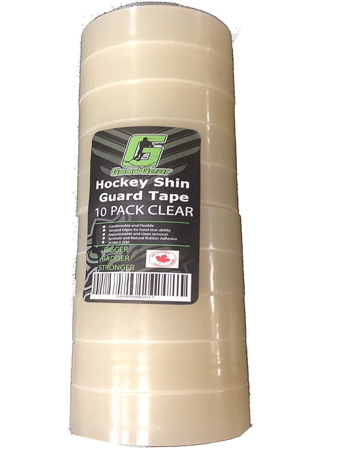Easy Stretch, Easy Rip. Hockey Shin Guard Tape