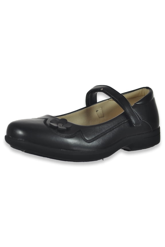 Girls' 1-Strap Flower Maryjane Shoes Color: black Size: 13 youth