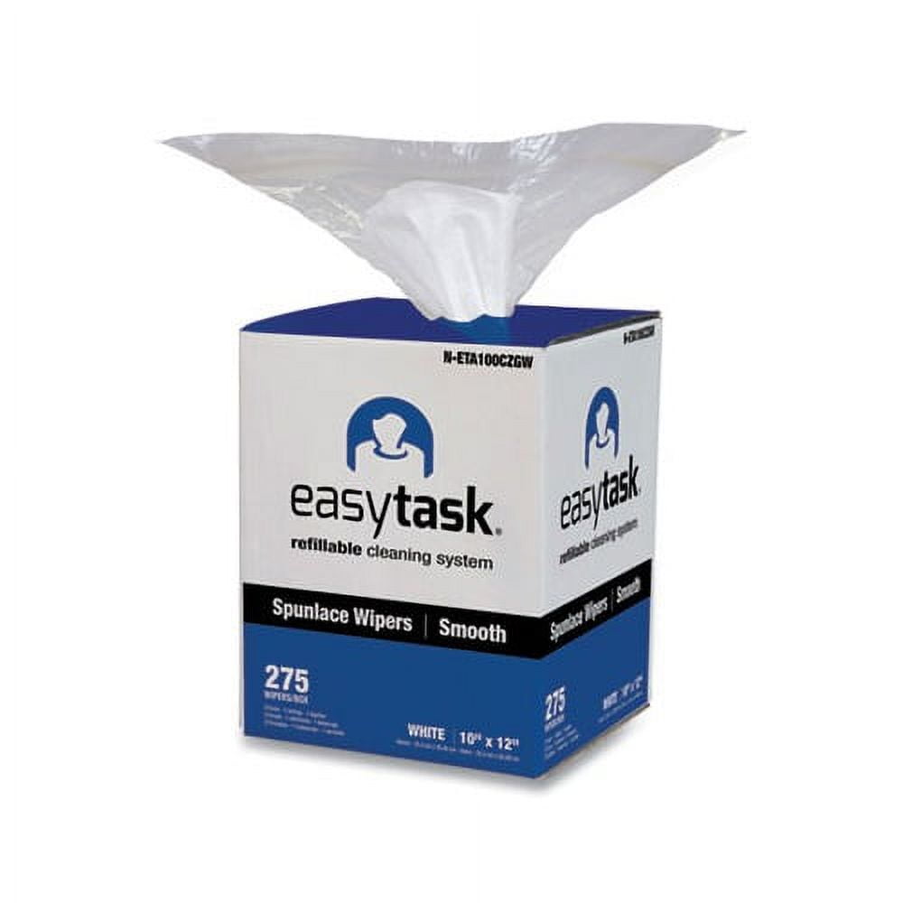 Easy Task A100 Wiper, Center-Pull, 1-Ply, 10 x 12, White, 275 Sheets/Roll with Zipper Bag, 6 Rolls/Carton