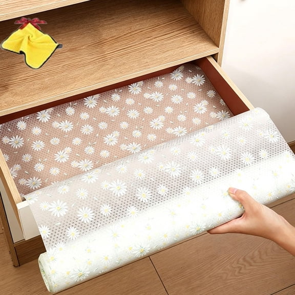 Easy Tear Perforated Drawer Liner Kitchen, No Cut Shelf Liners for Drawers Tearable, Waterproof Shelf Paper & Drawers Liner Non Adhesive, Easy to Use, for Refrigerator/Shelves