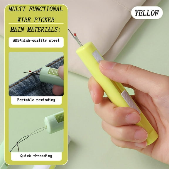 Easy Threading Sewing Tool for Seniors - Manual Sewing Aid with Push-Pull Retractable Needle, Compact 4.13" Cylinder Design, Durable ABS & Carbon Steel Construction for Home Use
