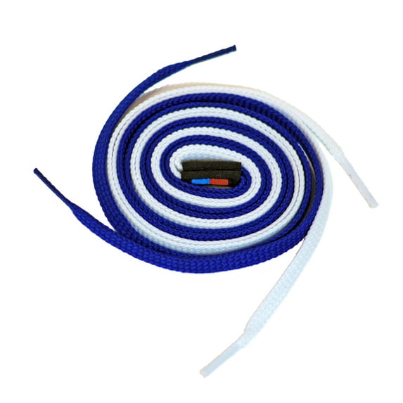Easy Tie Shoelaces - Dual colored, learning shoelaces, for teaching with different color tips for kids and teens (45" - Blue / White)