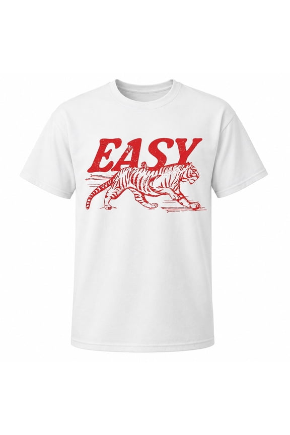 Easy Tiger Graphic T-Shirt, Retro Red Tiger Unisex Classic Tee