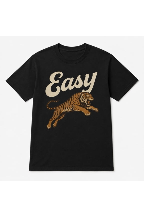 Easy Tiger Graphic T-Shirt, Unisex Classic Fit Animal Tee