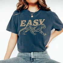 Easy Tiger Shirt, Retro Boho Tee, Unisex Trendy Aesthetic Shirt, Oversized Graphic Tee, Hippie Clothes, Indie Shirt