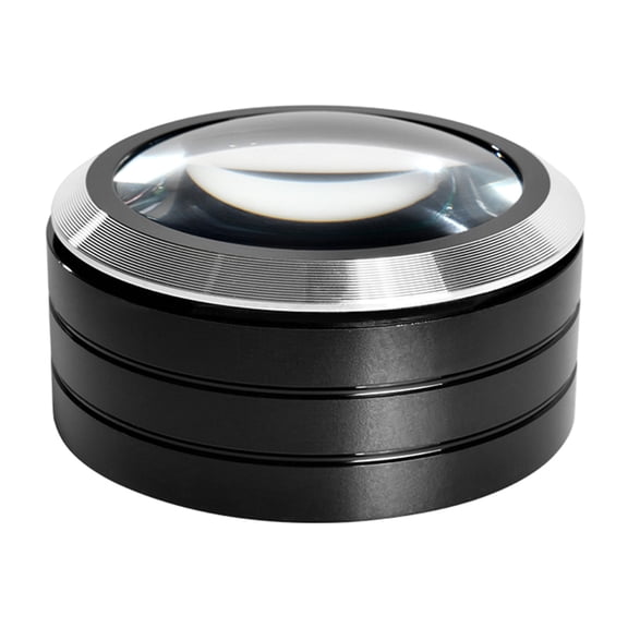 Easy To Clean Optical Magnifier Glass Lens with 6 LED light for Books and Documents Bookworms Collector with Metal Base