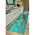 thumbnail image 1 of Easy To Clean Rug, Custom Rug, Wedding Rug, Gift Rug, Blue And Gold Marble Rugs, Gold Marble Rug, Alcohol Ink Rug, Pet Friendly Rug, 2.3'x3.3' - 70x110 cm, 1 of 7
