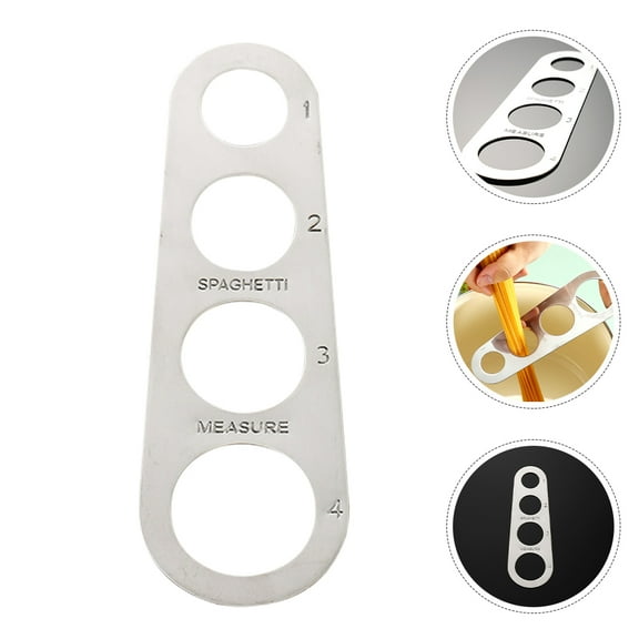 Easy-To-Clean Stainless Steel Spaghetti Measure Tool 4 Hole Noodle Measurer Stainless Steel Spaghetti Measuring Tool Kitchenware