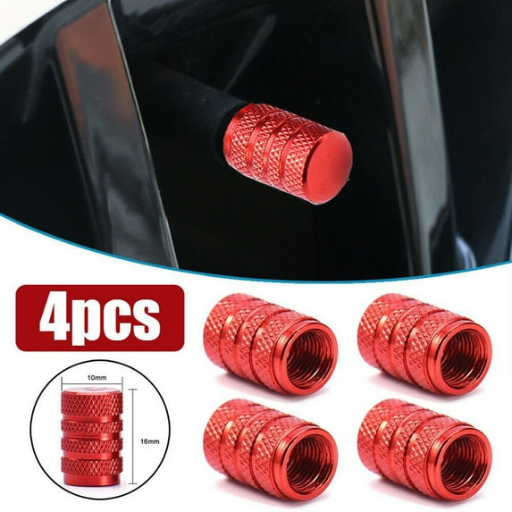 Easy To Install Aluminium Air Dust Covers For Car Wheel Tyre Valve Stems 4 Pcs