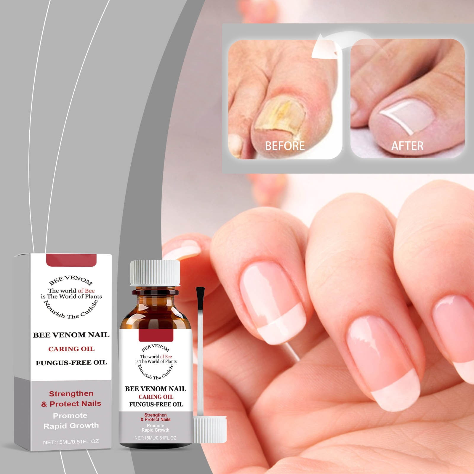 Easy To Use Be E Veno M Nail Care Essen Ce 15ml Moisturizing Nail Bed ...
