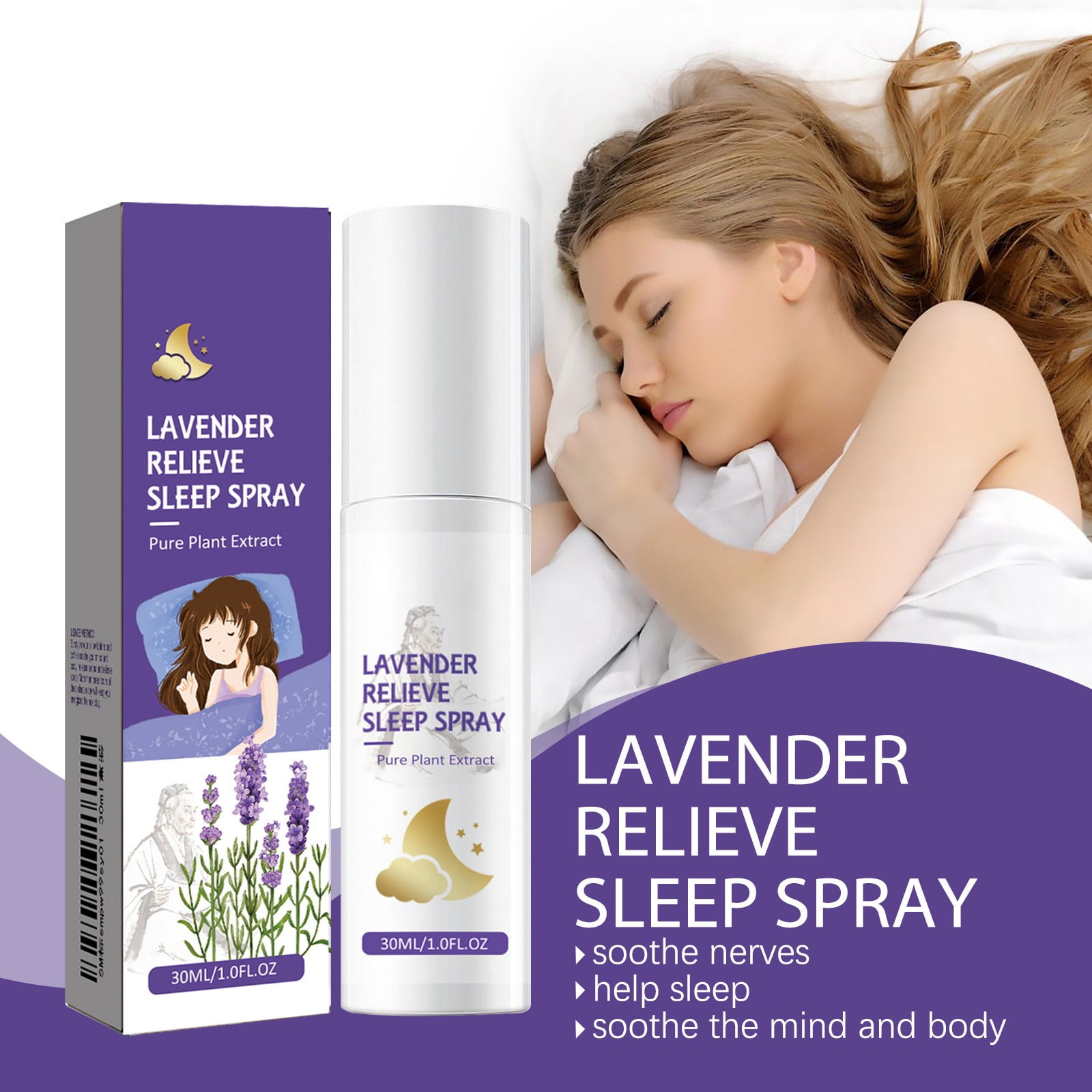 Easy To Use Lavender Sleep Spray Calming And Relaxing Aroma For Better