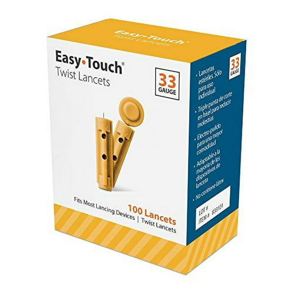 Easy Touch Twist Lancets 33 Gauge, 100 Each, 2 Pack