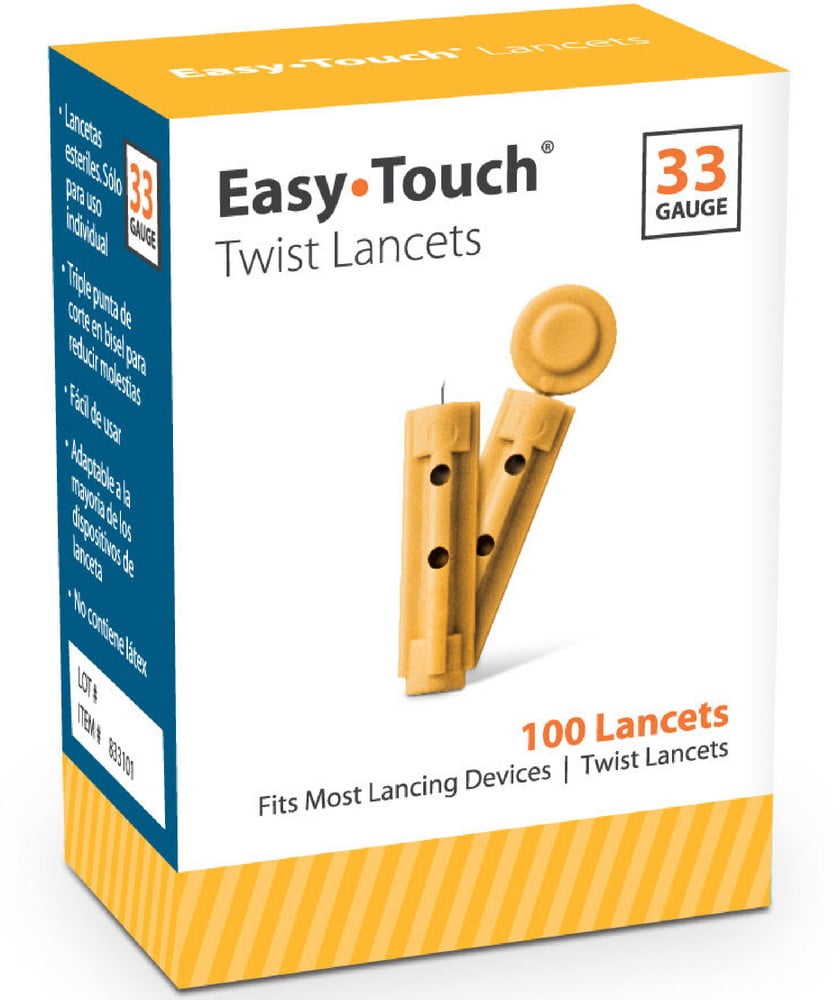 Easy Touch Twist Lancets 33 Gauge 100 ea