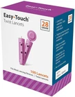 Easy Touch Twist Lancets Triple Bevel Cut Sterile Latex Free Single Use 100 ct
