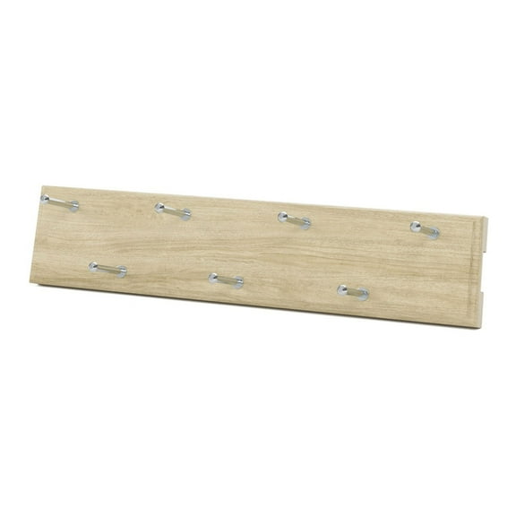 Easy Track 14 Inch 7 Hook Sliding Belt Closet Storage Rack, Honey Blonde