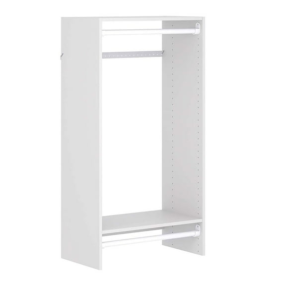 Easy Track 2-Shelf Double Hanging Closet Organizer System, White