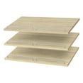thumbnail image 1 of Easy Track 24" Slanted Shoe Shelves with Chrome Fence Rails, Honey (3 Pack), 1 of 5