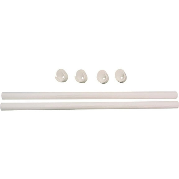 Easy Track RR1024 2 Ft. x 1 In. Closet Rod & Ends, White
