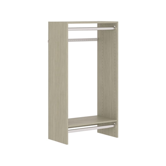 Easy Track 680099 25-1/8" Wide Double Hanging Rod Closet Organizer System - Grey