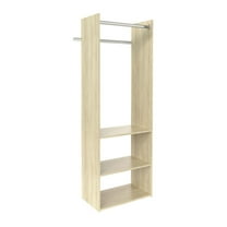 Easy Track 72 In Hanging Tower Closet Storage Solution Organizer Kit, Honey