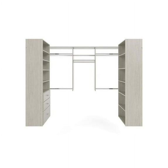 Easy Track PH61-CG 8 x 4 ft. U-Shape Walk-In Closet Kit - Weathered Grey, Wood