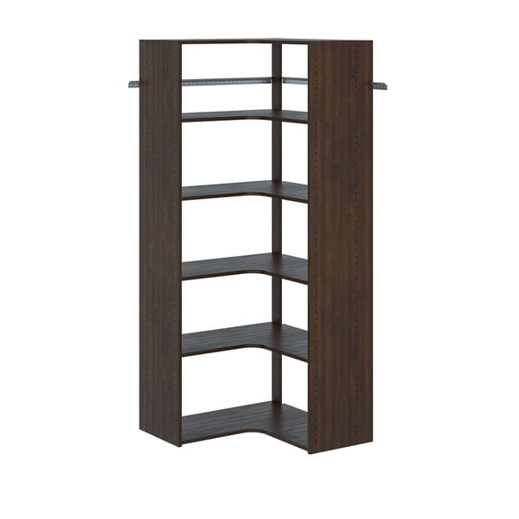 Easy Track PH42-TR 30-1/2" Wide Corner Closet Organizer System - Truffle