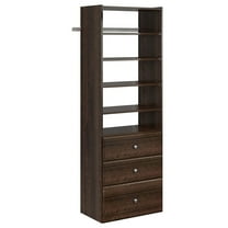 Easy Track Premium Tower Closet Organizer with Shelves and Drawers, Truffle