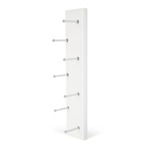 Easy Track RA1202 14 Inch Easily Accessible 7 Hook Sliding Belt Rack, White