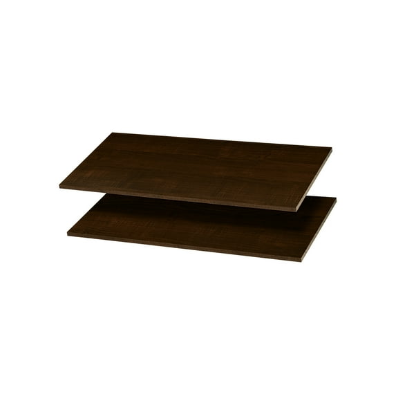 Easy Track RS1436-TON 35 Inch Organizer Closet Shelves, Truffle Brown (2 Pack)