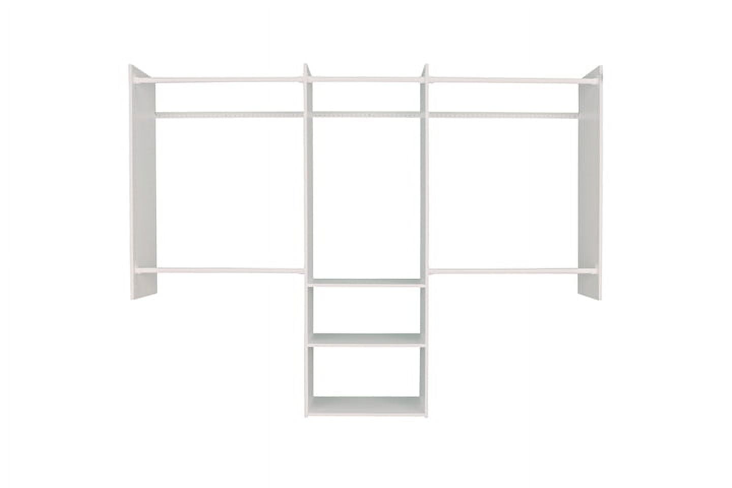 Easy Track 6.5-ft to 9.5-ft W x 7-ft H White Solid Shelving Wood Closet System | PH173-WH