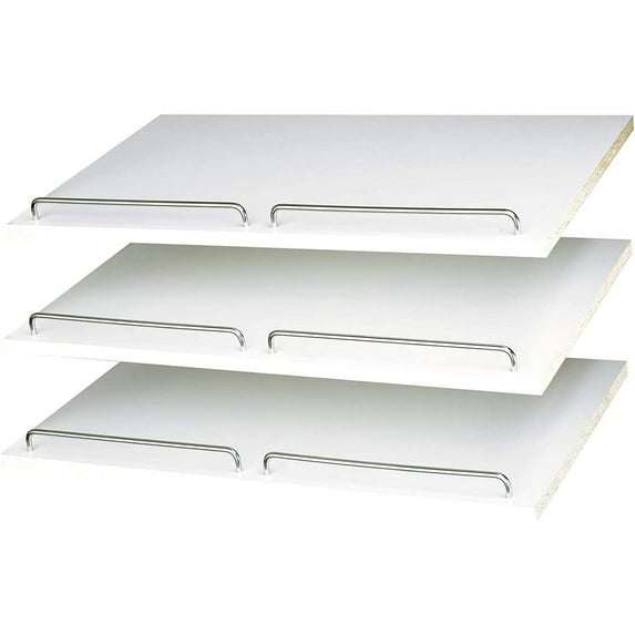 Easy Track Shoe Shelves Closet Storage, 24" - 3 Pack, White