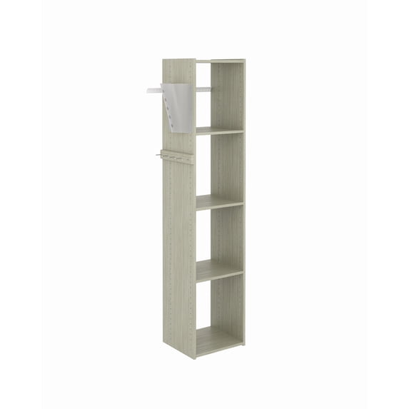 Easy Track Utility Closet Organizer Tower Weathered Grey