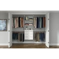 thumbnail image 1 of Easy Track Wood Laminate Deluxe Closet Organizer with Shelves and Drawers, White, 1 of 8