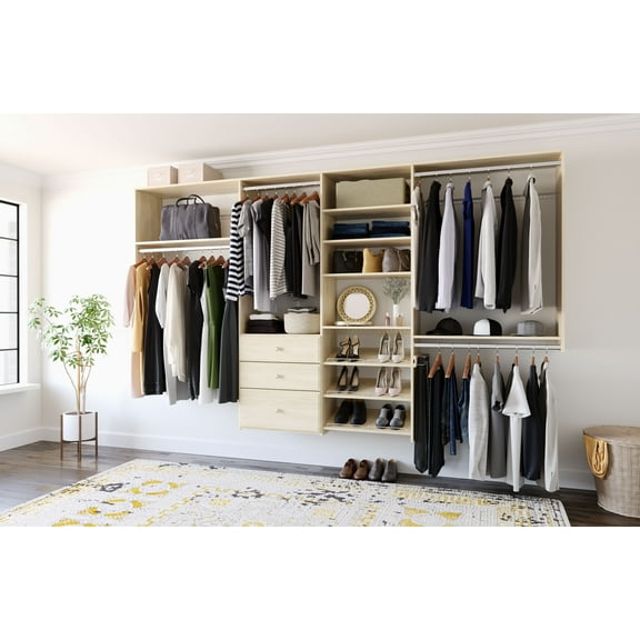 Easy Track Wood Laminate Dual Tower Closet Organizer