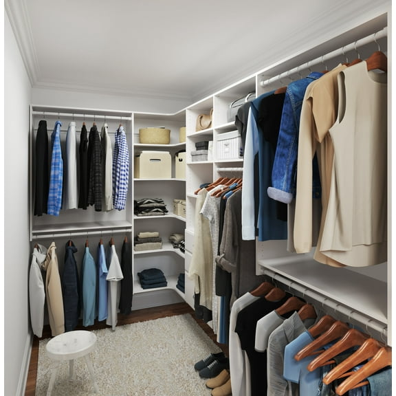 Easy Track Wood Laminate Ultimate Corner Closet Oranizer