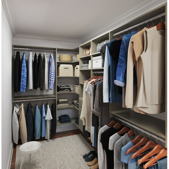 Easy Track Wood Laminate Ultimate Corner Closet Oranizer
